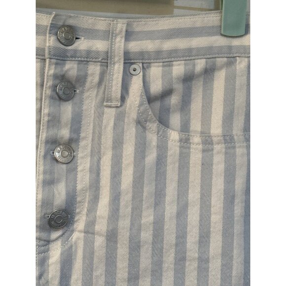 Madewell Pompano blue white stripe jean skirt size 27 - Picture 5 of 8